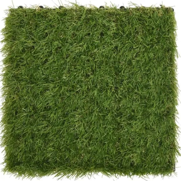 Sale Kunstig flora - Living kunstgræsfliser 11 stk. 30x30 cm grøn Havedekorationer