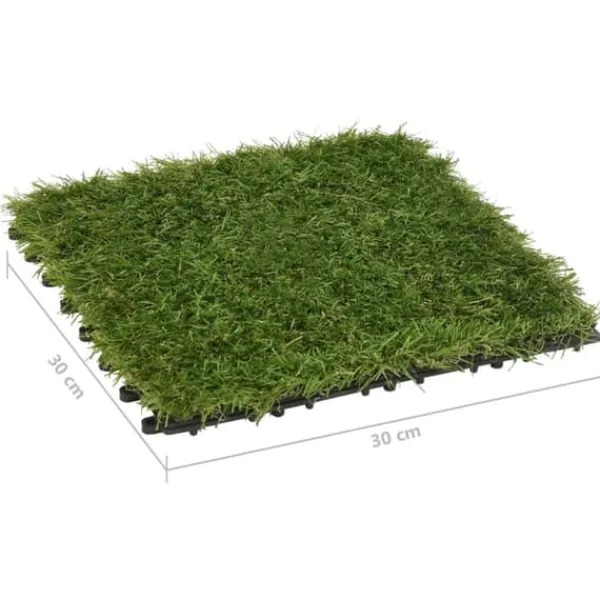 Sale Kunstig flora - Living kunstgræsfliser 11 stk. 30x30 cm grøn Havedekorationer