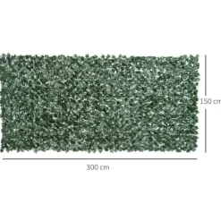 Havedekorationer^Kunstig hæk 300x150 cm, mørkegrøn, afskærmning til have & balkon