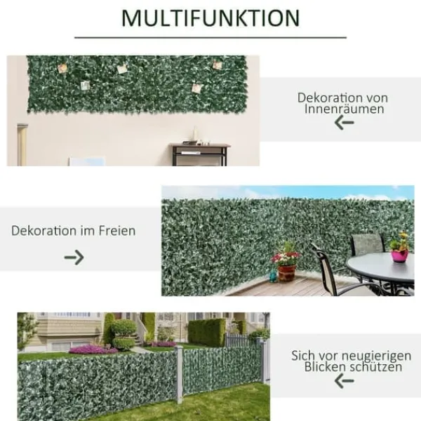 Sale Kunstig hæk 300x150 cm, mørkegrøn, afskærmning til have & balkon Havedekorationer