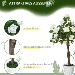 Krukkeplanter Indendørs^Kunstig rosenbusk 90 cm med potte, til hjem, kontor & have