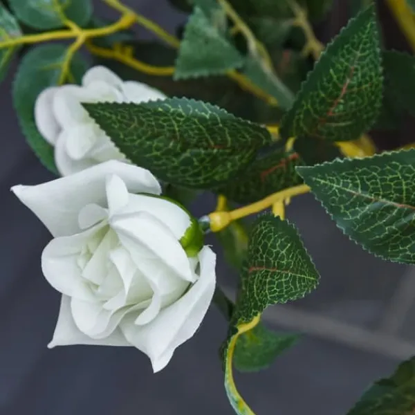 Kunstig rosenbusk 90 cm med potte, til hjem, kontor & have Blomster