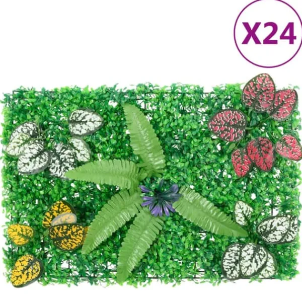Clearance Kunstige hække - 24 stk. 40x60 cm | Farve: Grøn Havedekorationer