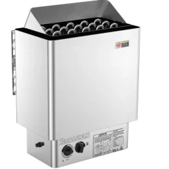 Sauna^8KW Elektrisk Saunavarmer, Indbygget Kontrol, Rustfrit Stål, til 8-12 m³ HomeSpa, Effektiv Opvarmning, Energibesparende