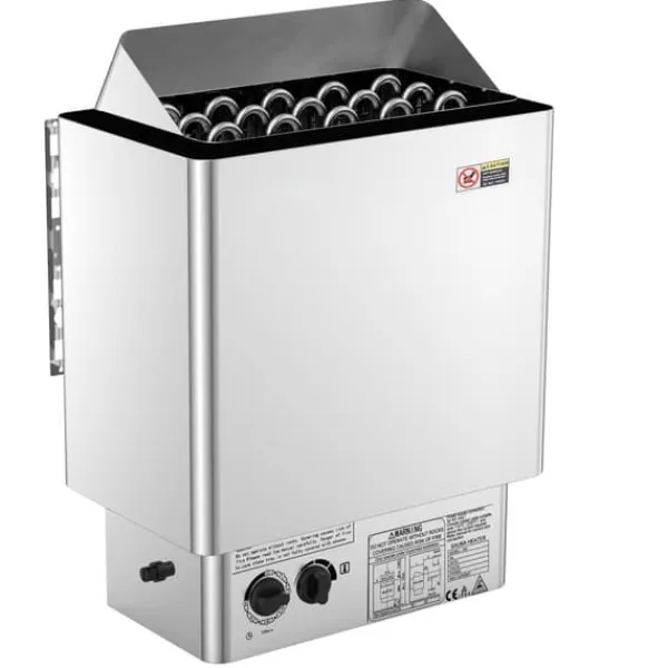 Sauna^8KW Elektrisk Saunavarmer, Indbygget Kontrol, Rustfrit Stål, til 8-12 m³ HomeSpa, Effektiv Opvarmning, Energibesparende