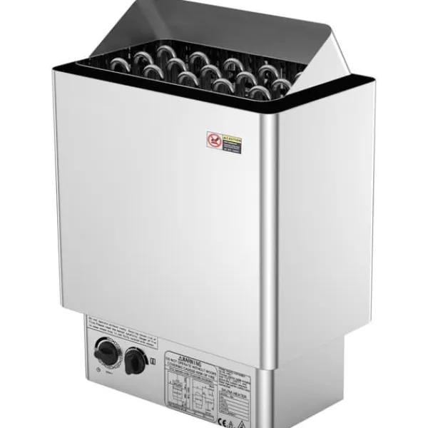 Sauna^8KW Elektrisk Saunavarmer, Indbygget Kontrol, Rustfrit Stål, til 8-12 m³ HomeSpa, Effektiv Opvarmning, Energibesparende