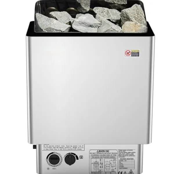 Sauna^8KW Elektrisk Saunavarmer, Indbygget Kontrol, Rustfrit Stål, til 8-12 m³ HomeSpa, Effektiv Opvarmning, Energibesparende
