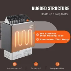 Best 8KW Elektrisk Saunavarmer, Digital Controller, Til 8-12 m³, Ideel til hjemme spa, Effektiv og energieffektiv varmeenhed Sauna