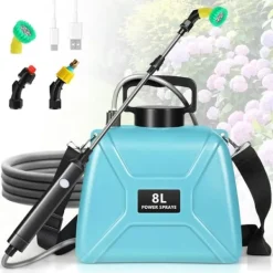 Outlet 8L Elektrisk Have Sprøjte, Én-Knap Betjening, Udvidelig Sprøjte Stang,blå 8L Haveværktøj
