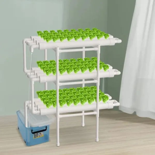 Online 3-lags hydroponisk system, 108 plantepladser, vandbesparende design, nem at samle Kit Til Plante- & Urtedyrkning