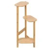 Plantestativer^3-lags planteholder, bambusmateriale, pladsbesparende design, nem montering,Naturligt Træ