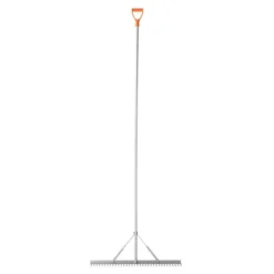 Landskabsrive - Planrive i aluminium - Hovedbredde 91,4 cm - Skaftlængde 3,38 m - Letvægt - Til Jord, Grus og Asfalt - Inkl. 15,8 m Reb Haveværktøj
