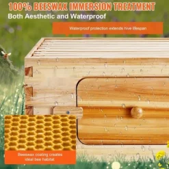 Til Fugle & Småvildt^Langstroth Medium Biavl Kittet, 10 Rammer, Akryl Biavlsvinduer, Holdbar Konstruktion, Let at Montere