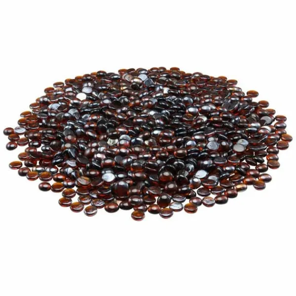 10LBS Ildglas 3/4-Tommer, Pejsglassten til Bålplads, Rich Amber Farve Tilbehør Til Brændeovne & Pejse
