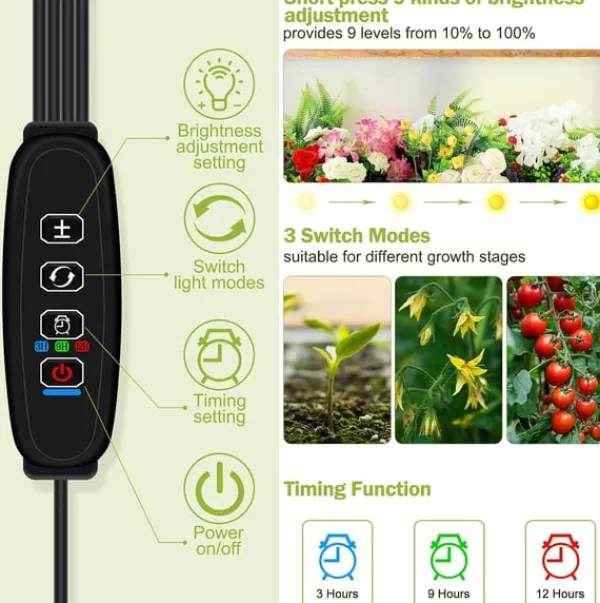 Kit Til Plante- & Urtedyrkning^LED lyspanel til planter - EU-stikadapter