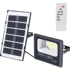 New 100LED Outdoor Solar Flood Light IP67 Vattentät Solar Vägglampa Fjärrkontroll Gatulampa för trädgård 40W Flag & Vindposer
