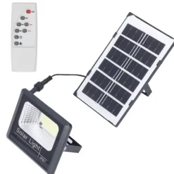 New 100LED Outdoor Solar Flood Light IP67 Vattentät Solar Vägglampa Fjärrkontroll Gatulampa för trädgård 40W Flag & Vindposer