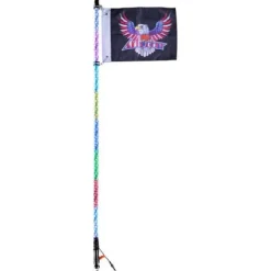 Flag & Vindposer^LED piskelys, 123x3,1 cm, RGB, vandtæt, spiral, fjernbetjening