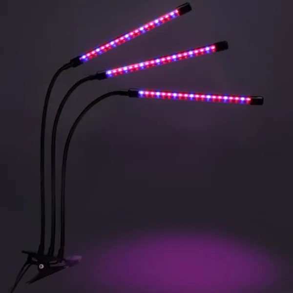 Kit Til Plante- & Urtedyrkning^LED plantevækstlampe 60 dioder TIMER 24 W hjemmeplantedyrkning med netadapter