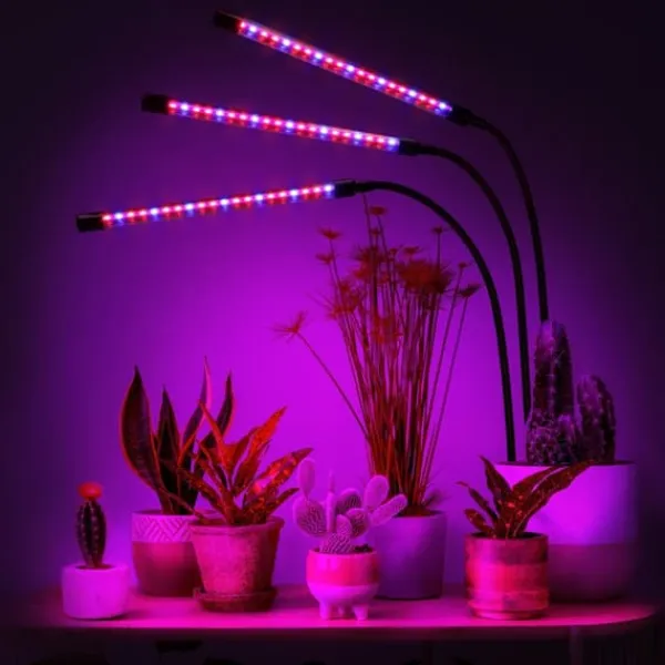 Kit Til Plante- & Urtedyrkning^LED plantevækstlampe 60 dioder TIMER 24 W hjemmeplantedyrkning med netadapter
