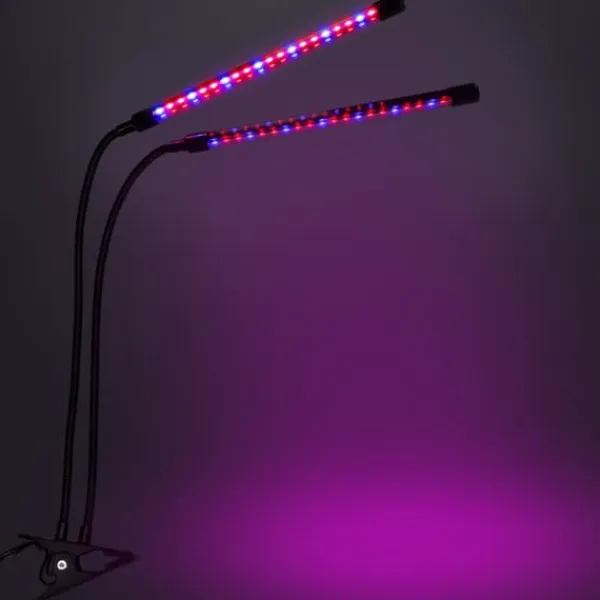 Krukkeplanter Indendørs^LED plantevækstlampe 40 dioder TIMER 15W hjemmedyrkning med netadapter