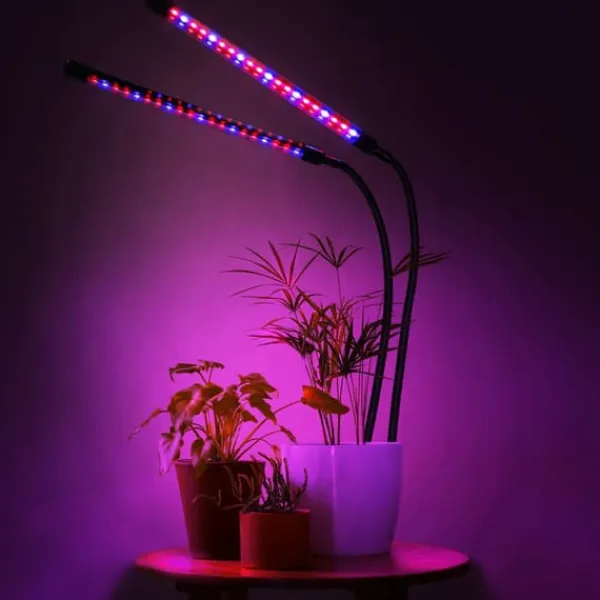 Krukkeplanter Indendørs^LED plantevækstlampe 40 dioder TIMER 15W hjemmedyrkning med netadapter