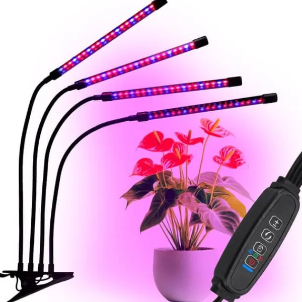 LED plantevækstlampe 80 dioder TIMER 25 W hjemmeplantedyrkning med netadapter Kit Til Plante- & Urtedyrkning