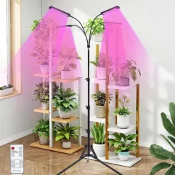 Best LED Plantevækstlys - Vækstlampe til Indendørs Planter - Fuldspektrum - 4 Hoveder med Klemstativ - 420 LED - 30 W - 10 Lysniveauer & 3 Timer - EU-stik | CDON Krukkeplanter Indendørs