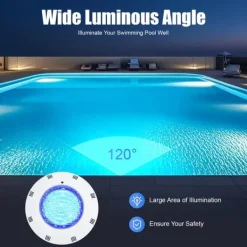 Pool- & Spatilbehør^LED Pool Light, AC 12V, 36W, IP68 Vandtæt Rating, 360 LED Perler, 50000 Timers Levetid