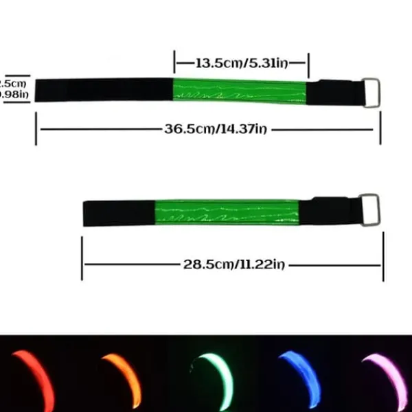 Sikkerhedslamper^LED reflekterende armbånd - 4-pak - USB genopladelige - justerbare sikkerhedslys til udendørsaktiviteter