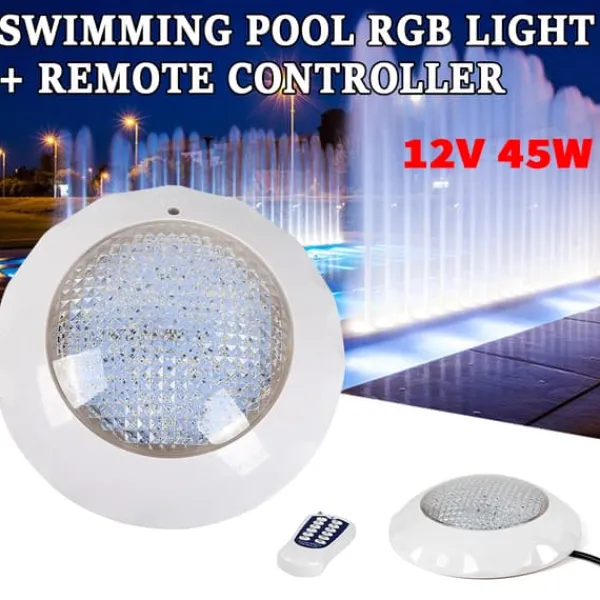 New LED Svømmebassinlys, 45W RGB Farver, Vandtæt IP68,41-50V Pool- & Spatilbehør