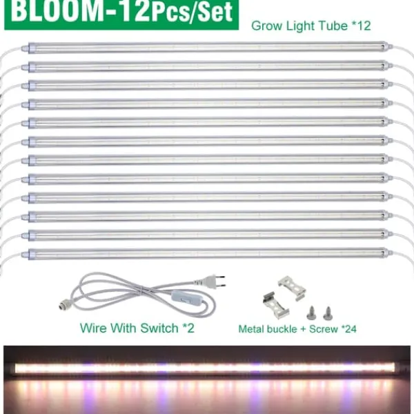 Kit Til Plante- & Urtedyrkning^LED Vækstlys, Fuldt Spektrum, Vandtæt IP65,BLOOM