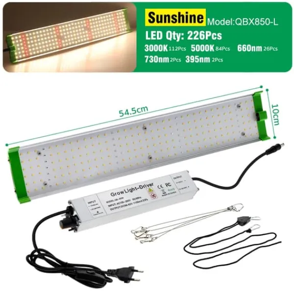 Clearance LED Vækstlys, Fuldt Spektrum 85W, Justerbar Lysstyrke,Sollys Lys Kit Til Plante- & Urtedyrkning