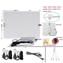 Best LED Vækstlys, Quantum Sunlike Fuldt Spektrum, Plante Fabrikker Drivhuse,1200WMAX IR UV Pro Kit Til Plante- & Urtedyrkning