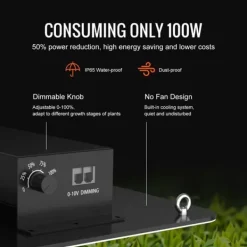 Best LED Vækstlys, 150W fuldspektrum dæmpbar, kraftfulde Samsung dioder til indendørs planter og drivhus. Daisy Chain driver til 3x3 ft telt. Kit Til Plante- & Urtedyrkning