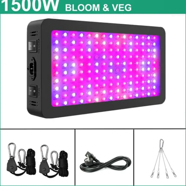 New LED Vækstlys, 1500W Fuldspektrum, Dobbelt Tilstande til Vækst & Blomstring,1500W B Kit Til Plante- & Urtedyrkning
