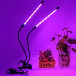 Online LED-lampe til dyrkning af planter, fuldspektret blomstervækst med klipsjustering Kit Til Plante- & Urtedyrkning