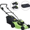 Sale Ledningsfri plæneklipper med 2 batterier 20V 2000mAh | Farve: Grå | Størrelse: 40L græsfanger Havemaskiner