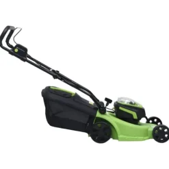 Sale Ledningsfri plæneklipper med 2 batterier 20V 2000mAh | Farve: Grå | Størrelse: 40L græsfanger Havemaskiner
