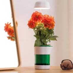 Kit Til Plante- & Urtedyrkning^LED-plantelampe med selvvandende potte - fuldspektret plantebelysning