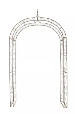 Buer, Spalier, Lysthuse Uden Tag^Lenz Antique Brown Metal Rose Arch - 264 cm High Climbing Trellis for Gardens