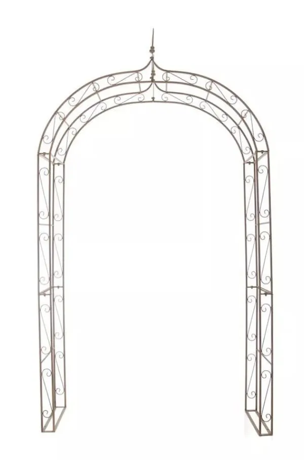 Buer, Spalier, Lysthuse Uden Tag^Lenz Antique Brown Metal Rose Arch - 264 cm High Climbing Trellis for Gardens