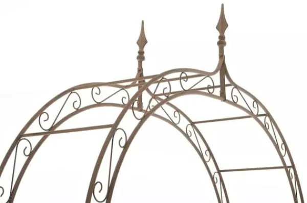 Buer, Spalier, Lysthuse Uden Tag^Lenz Antique Brown Metal Rose Arch - 264 cm High Climbing Trellis for Gardens