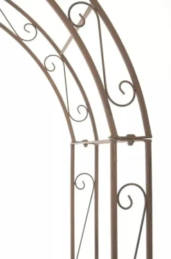 Buer, Spalier, Lysthuse Uden Tag^Lenz Antique Brown Metal Rose Arch - 264 cm High Climbing Trellis for Gardens
