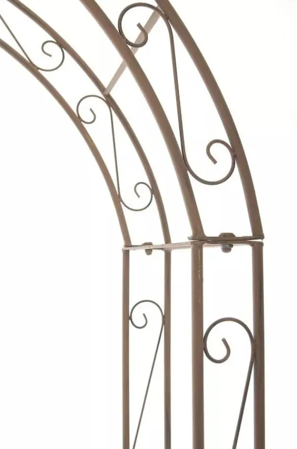 Buer, Spalier, Lysthuse Uden Tag^Lenz Antique Brown Metal Rose Arch - 264 cm High Climbing Trellis for Gardens