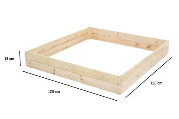 Viking Choice Plantningsbænke^Letadgang 120x120x18 cm Fyrretræs Højbed til Ældre med Jordklæde