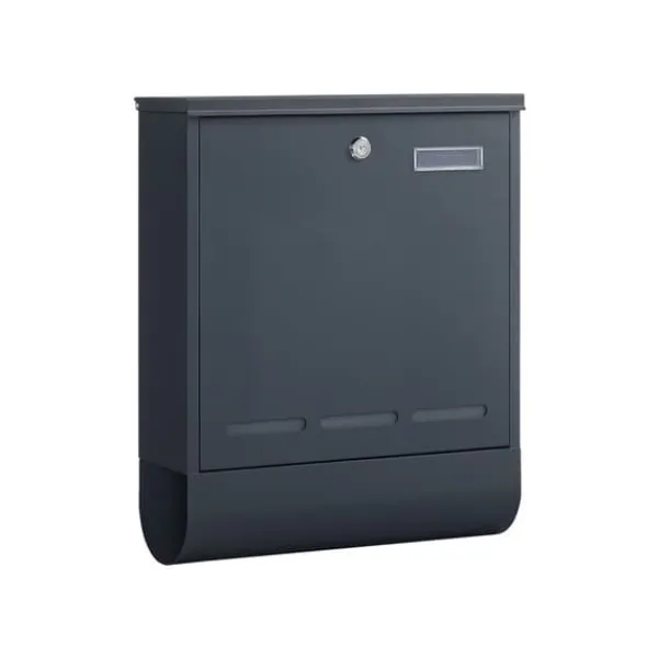 Postkasser & Brevindkast^Letterbox - Med avisbakke og navneskilt - Lås og nøgle - Anthracite