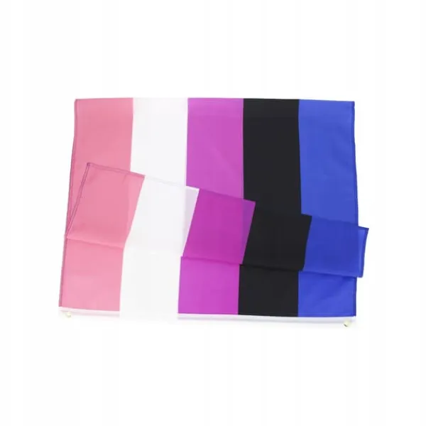 Clearance LGBT REGNBUEFLAG STOR 90x150cm GENDFLUID F4 Flag & Vindposer