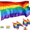 LGBT-flag 150x90 cm regnbueflag LGBTQ parade klistermærker vimpler Flag & Vindposer
