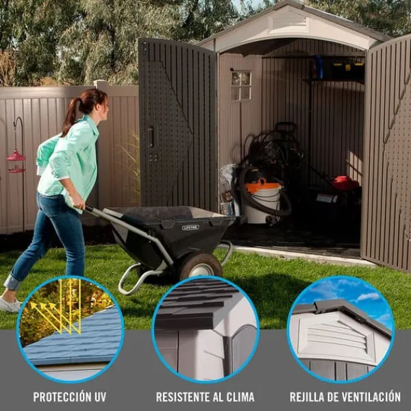 Skure, Garager & Carports^Lifetime Ultra-resistent Haveskur Med Vindue 214x213x227 Cm Uv100 Hvid
